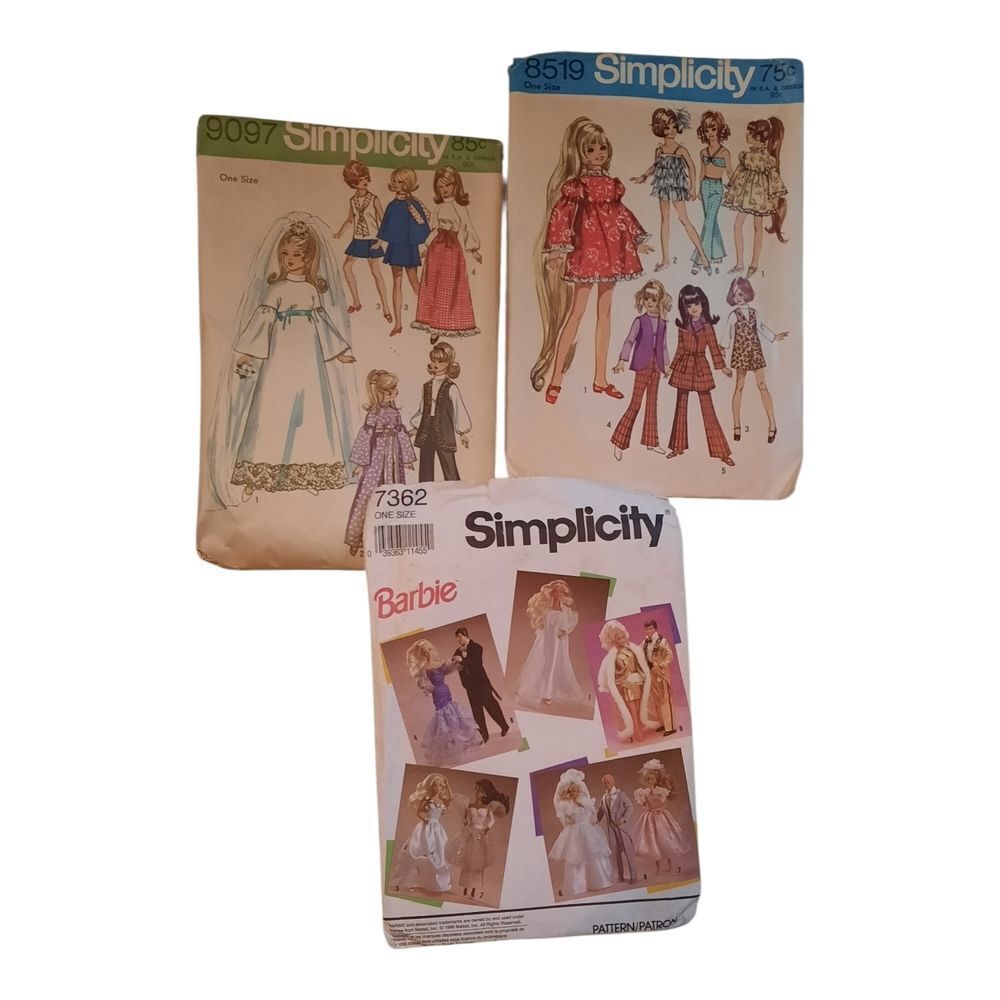 Simplicity Barbie Doll Outfit Sewing Patterns - Multicolor